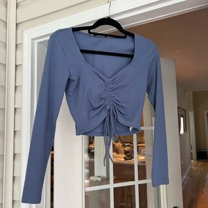 Zara Toe Front Scrunched Crop Top